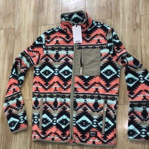 Wesc aztec Indian print St Moritz Holiday polar fleece zipper winter coat Jacket